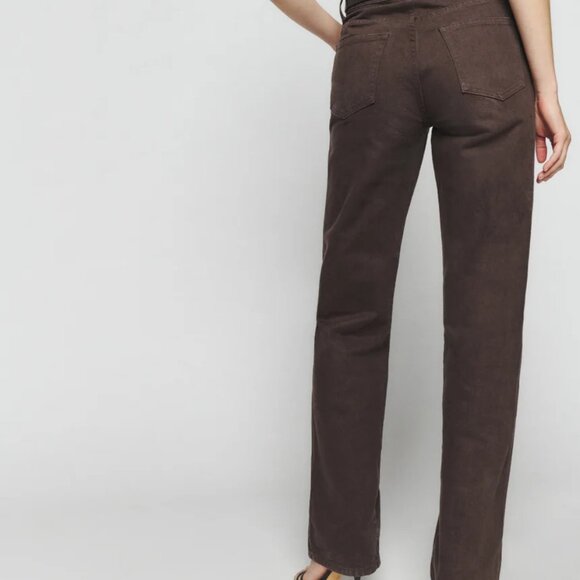 Reformation Val 90s Mid Rise Straight Jeans in Brown NWT - Picture 2 of 8